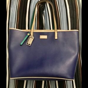 Coach Blue Leather Tote
